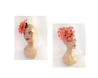 Orange wedding guest hat