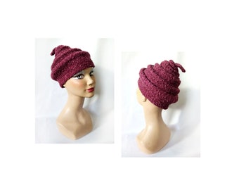 Women's winter hat, pixie plum, original winter toque