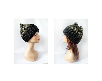 Women's upcycled wool beanie mountain ski hat winter gift