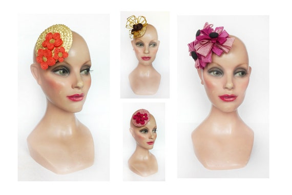 Rockabilly Wedding Hat Vintage Straw Flower Retro Rocky Bibi Etsy