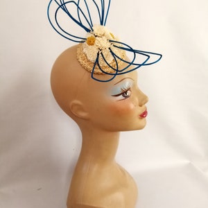 Fancy wedding ceremony hat, guest fascinator, unique piece image 8