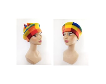 Women's multicolor polar fur winter hat