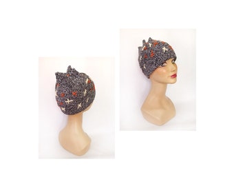 Women's embroidered wool hat