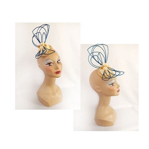 Fancy wedding ceremony hat, guest fascinator, unique piece image 1