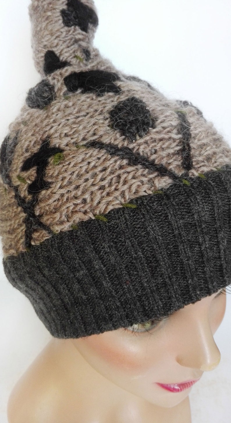 Bonnet En Laine Bleu Vintage - Style Bohème Rétro - Taille S - Femme - Parfait état