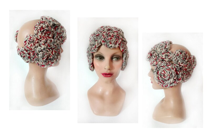 Bonnet En Laine Bleu Vintage Style Bohème - Taille S, Parfait état (occasion)