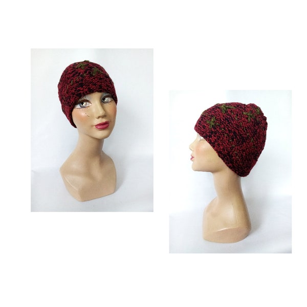 Bonnet laine femme upcycling