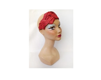 Red wedding straw hat headband minimalist hairstyle accessory