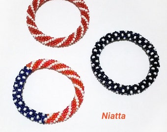 Red white and blue beaded bracelets sale
