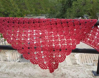 Crochet shawl, lace wrap, handmade woman scarf