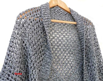 Crochet cardigan women, handmade coat, long cardigan, reversible wrap