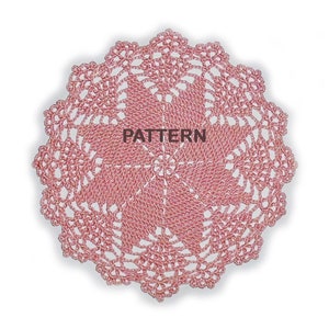 Crochet doily digital pattern, home decor doilies, star lace wedding gift doily