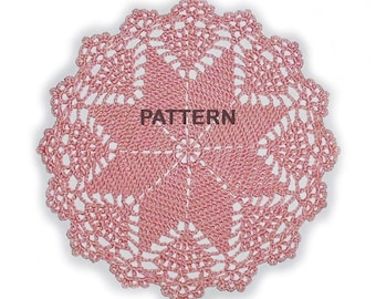 Crochet Star Lace Doily Pattern: Round Centerpiece (Digital PDF)