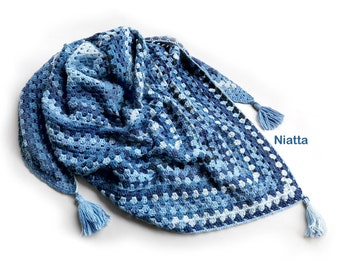 Blue shawl, crochet scarf, bridesmaids gift