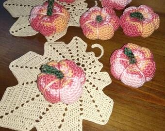 Crochet doily, leaf coaster, handmade lace doily