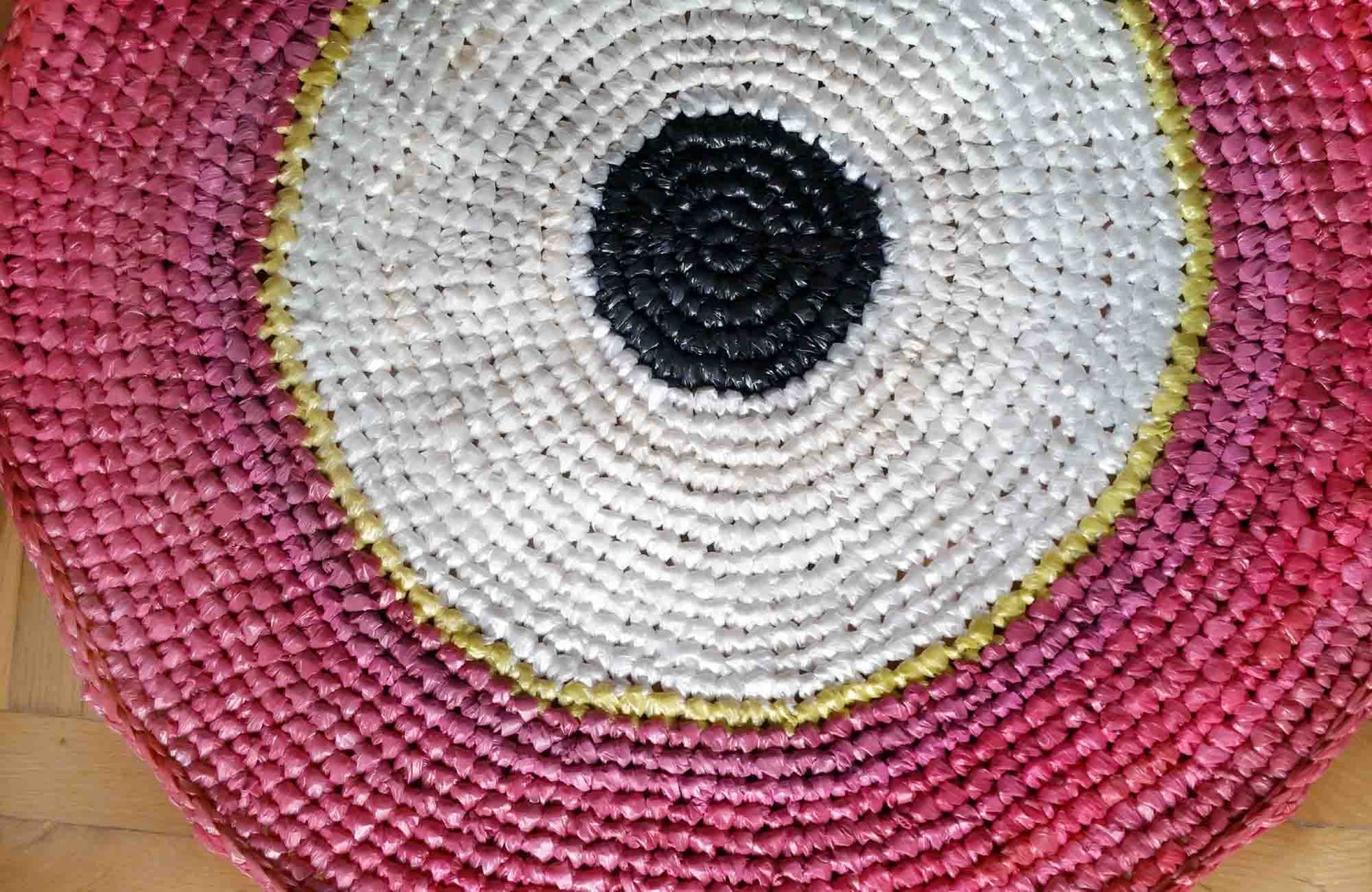 Red Evil Eye Floor Mat, Plastic Bag Rug, Crochet Carpet Plarn Etsy UK