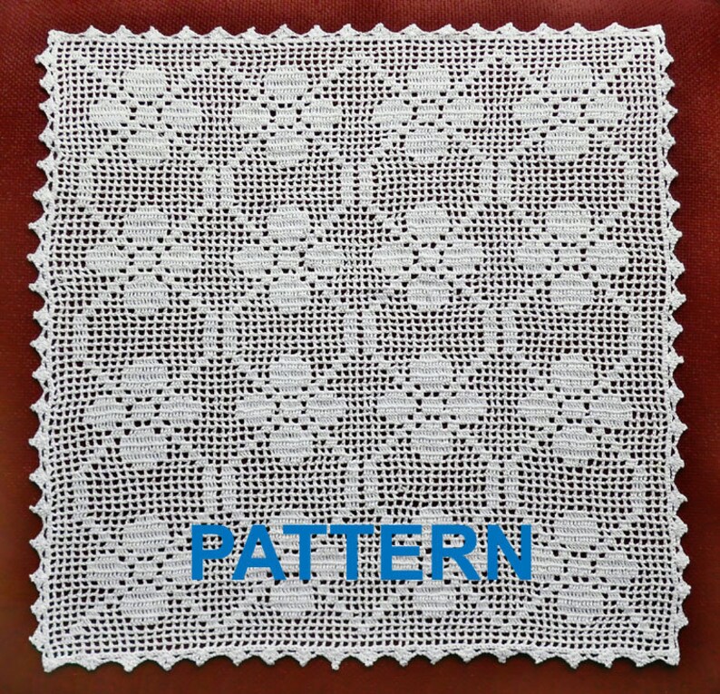 Vintage Crochet Pattern Square Crocheted Doilies Etsy