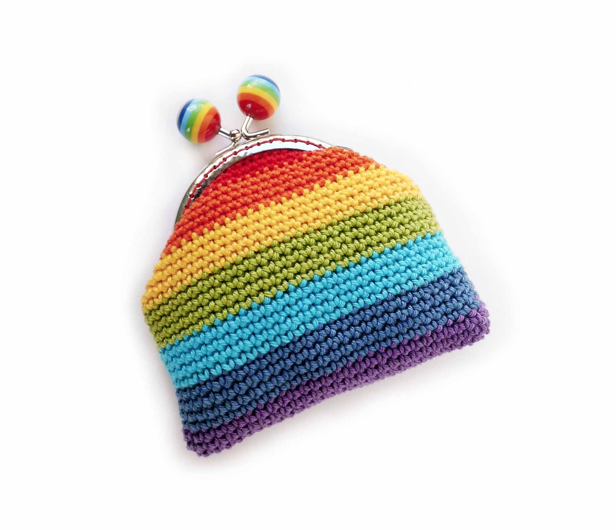Rainbow Coin Purse Crochet Gift for Her Bag Etsy