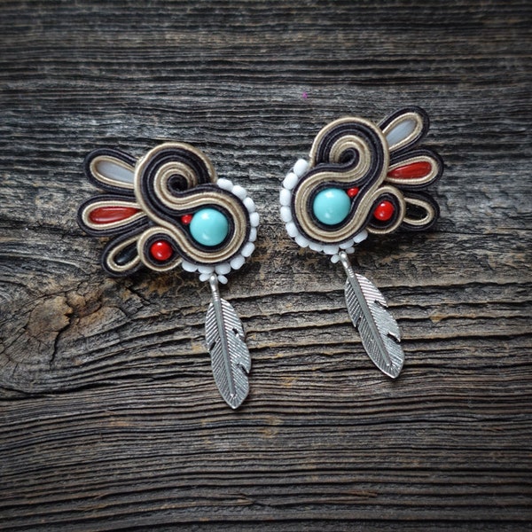 Navajo - soutache earrings ! boucles d'oreilles soutache,orecchini soutache,