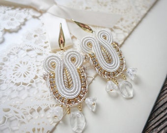 Blink Blink - orecchini bianchi soutache boho ! orecchini soutache, boucle soutales soutache, boho wedding