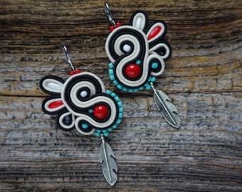 Navajo - soutache earrings ! boucles d'oreilles soutache,orecchini soutache,