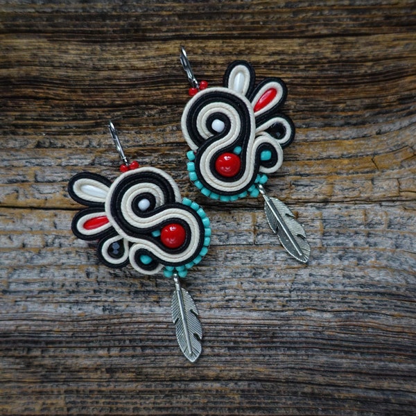 Navajo - soutache earrings ! boucles d'oreilles soutache,orecchini soutache,