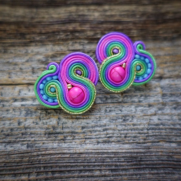 Oriana- The charming soutache earrings, recchini soutache,Boucles d'oreilles soutache !