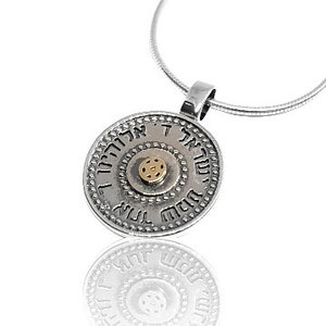 925 Silver Kaballah Jewelry Shema Israel Pendant,Jewish Prayer Pendant Jewish Bar Mitzvah Bat Mitzvah Gift