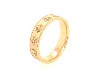 14k Rose Gold band of roses