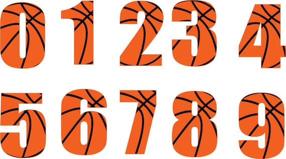 Download Basketball numbers 0 9 SVG DXF vector instant digital | Etsy