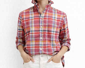 RE-LOVED Men’s Ruffled Collar Button‑Up - Small - Slim Fit