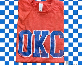 Camiseta de baloncesto de Oklahoma City OKC naranja y azul