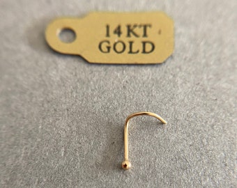 14K Solid Gold 1.5mm Dot Ball Screw Nose Studs -14K Solid Gold