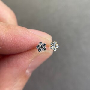 2Stück/CZ Blumen Nasenstecker Kugel enden - Sterling Silber