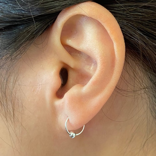 Sterling Silver Cartilage Hoop Earrings helix Hoop Earrings Etsy