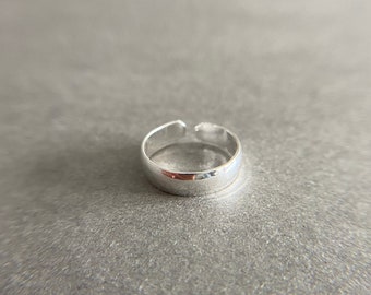 Silver Open Toe Ring, Silver Adjustable Toe Ring, Band Toe Ring - Sterling Silver