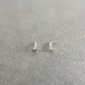 Silver Crescent Moon Nose Studs - Sterling Silver [NOS1020]