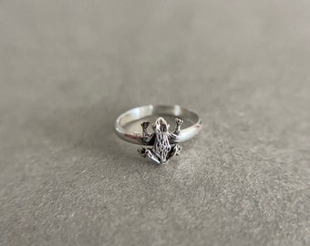Silver frog Open Toe Ring - Sterling Silver