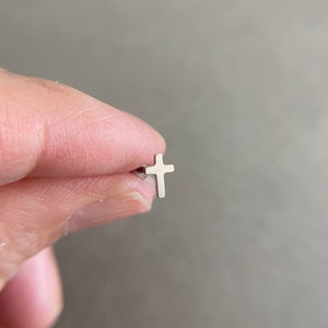 Cross Ear Piercing,Cartilage Earring,Helix Auricle Lobe,Ear Stud Barbell-Surgical Steel