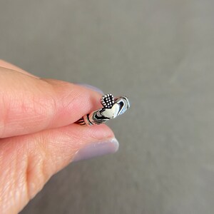 Silver Irish Celtic Claddagh Open Toe Ring - Sterling Silver