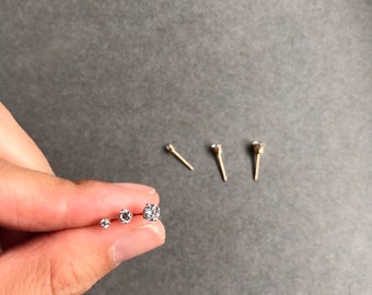 Gold Filled Tiny CZ Stud Earrings - "Gold Filled"