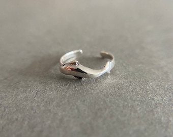 Silver Dolphin Open Toe Ring - Sterling Silver
