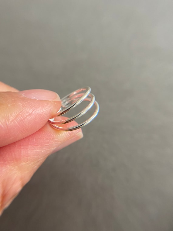 Silver Open Toe Triple Line Ring, Silver Adjustable Toe Ring