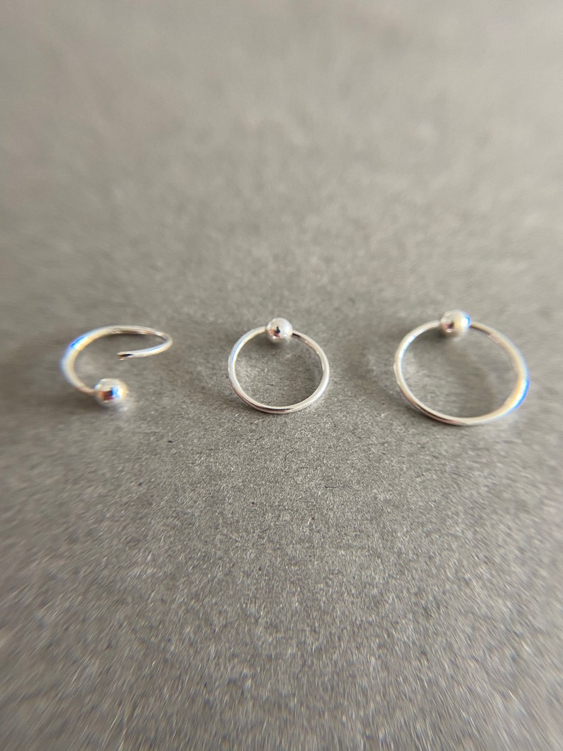 Sterling Silver Cartilage Hoop Earrings helix Hoop Earrings Etsy