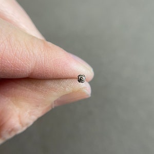 Silver Rose Flower Nose Studs - Sterling Silver