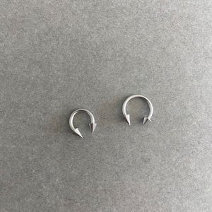 Silber Hufeisen Spike Circular Barbell Körperschmuck, Augenbraue / Ohr / Helix / Knorpel Piercing - chirurgischer Stahl