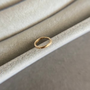 One Single Stud/14K Solid Gold 1.3mm Thick Huggie Hoop Earrings - 14K Solid Gold