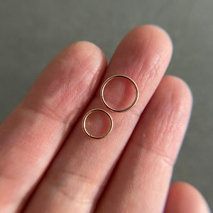 Rose Gold Hoops 20 Gauge, Cartilage hoops, Tiny Silver Hoop Earrings 8mm 10mm-Sterling Silver