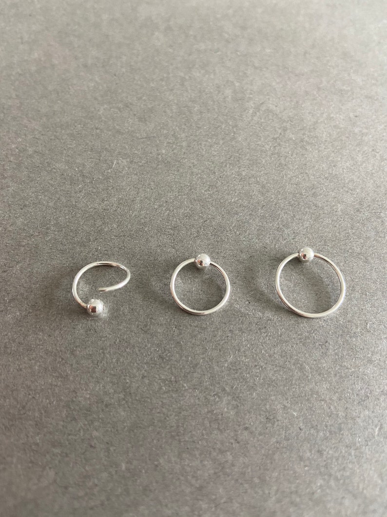 Sterling Silver Cartilage Hoop Earrings helix Hoop Earrings Etsy