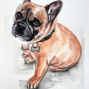 CUSTOM PET PORTRAIT, hand painted pet painting from photo, dog or cat, animal memorial gift.